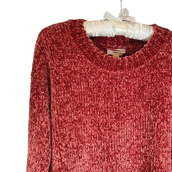 Cupio Blush Scoop Neck Chenille Sweater Womens Soft New with Tags Orange Red - Picture 3 of 8